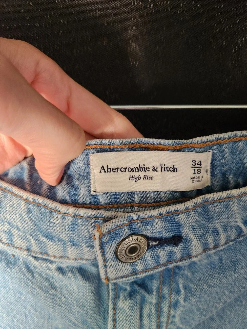 Abercrombie & Fitch High Rise Denim Pleated Mini Skirt Size 18